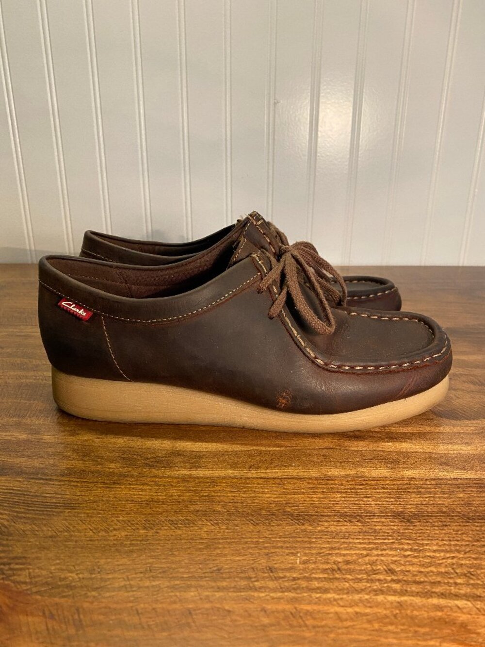 Clarks Brown Leather Wallabee Style Lace Up Shoes - Women's Size 8M